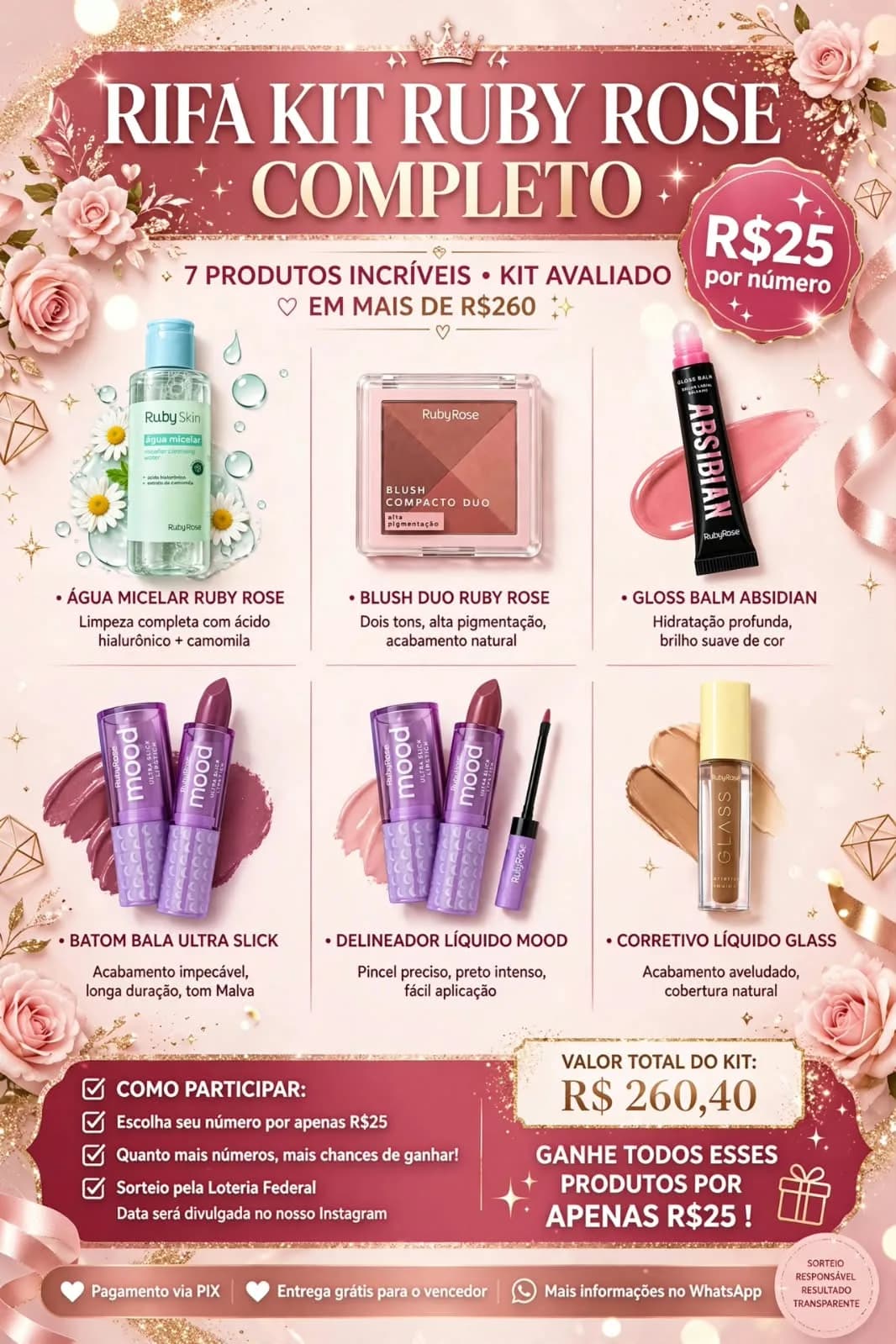 Um kit com 20 produtos