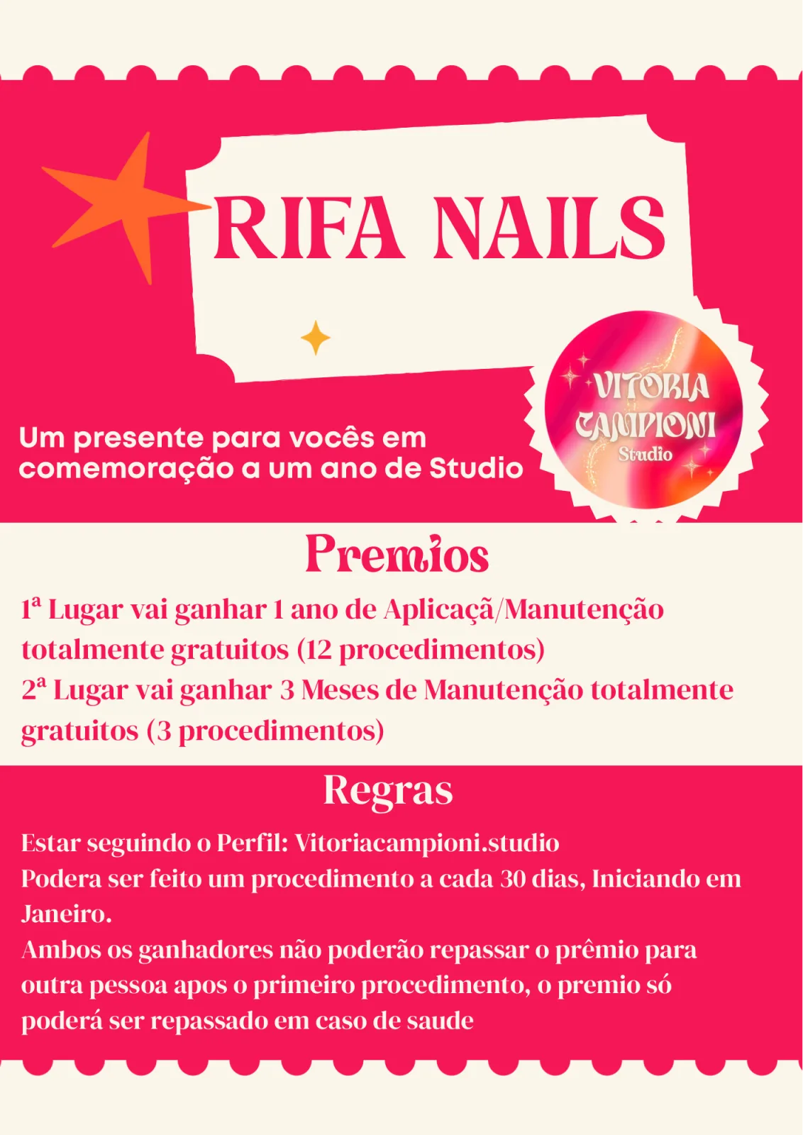 1ano de unhas grátis