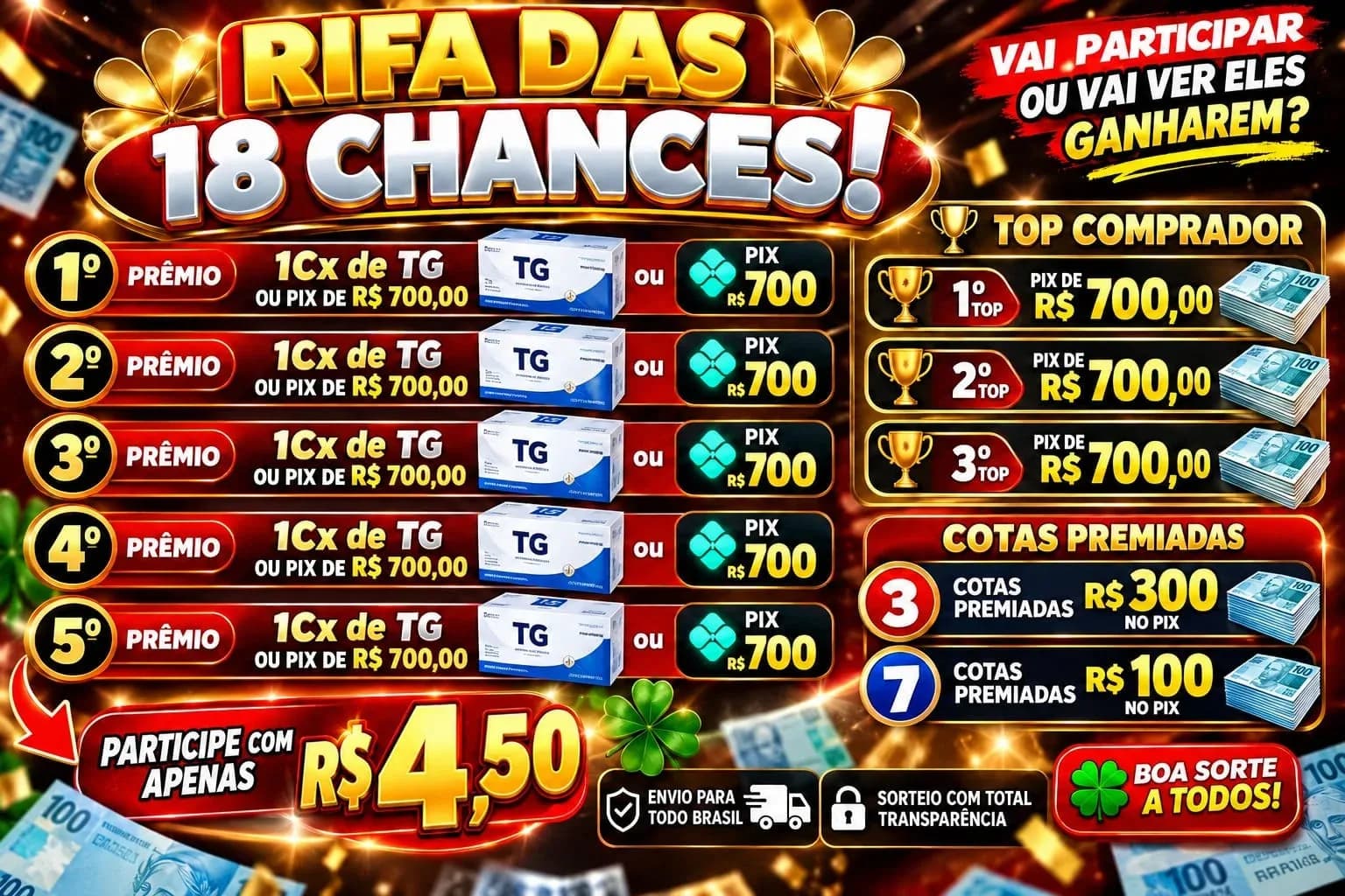 18 formas de ganhar!