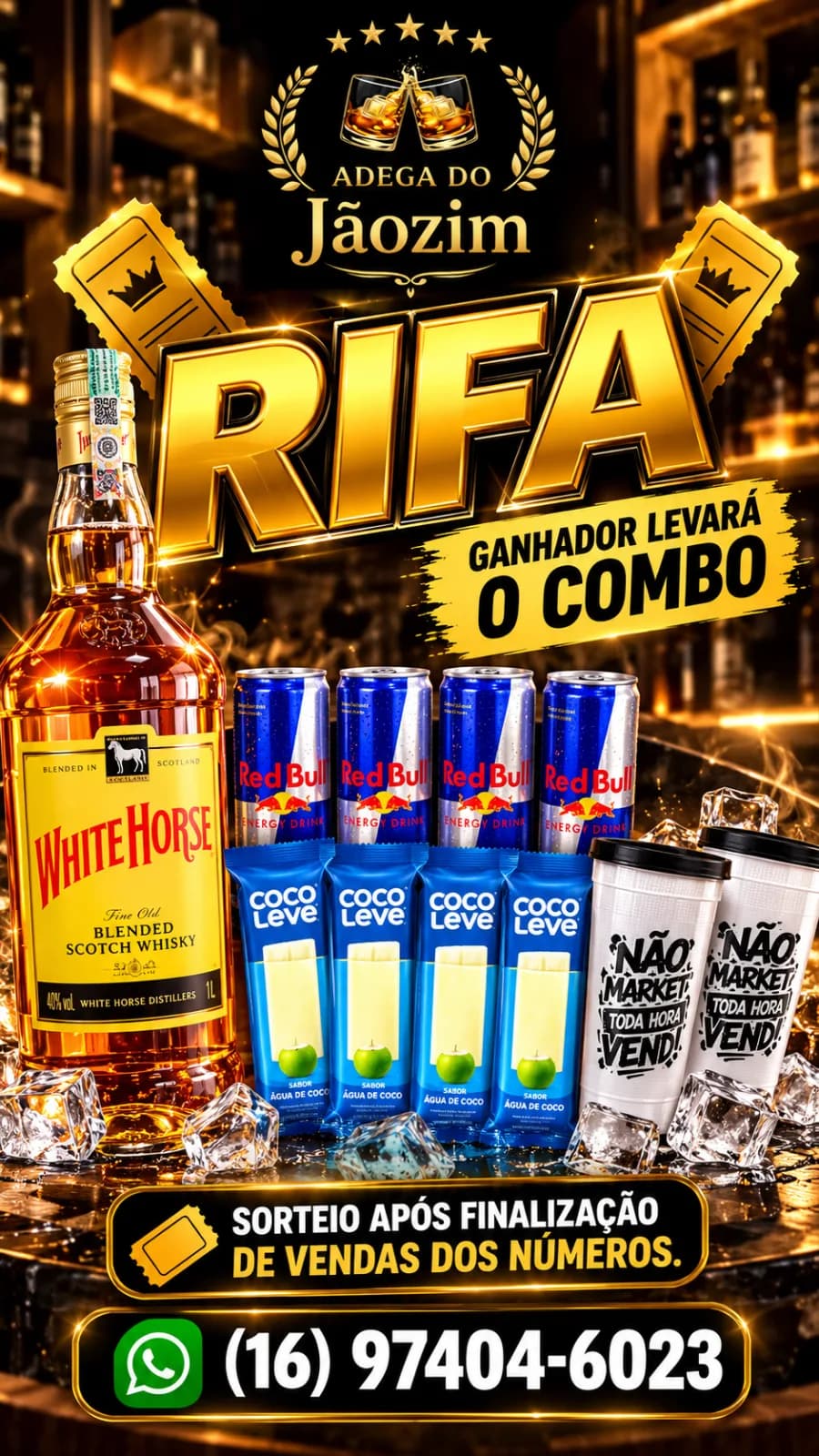 COMBO WHITE HORSE C/REDBULL